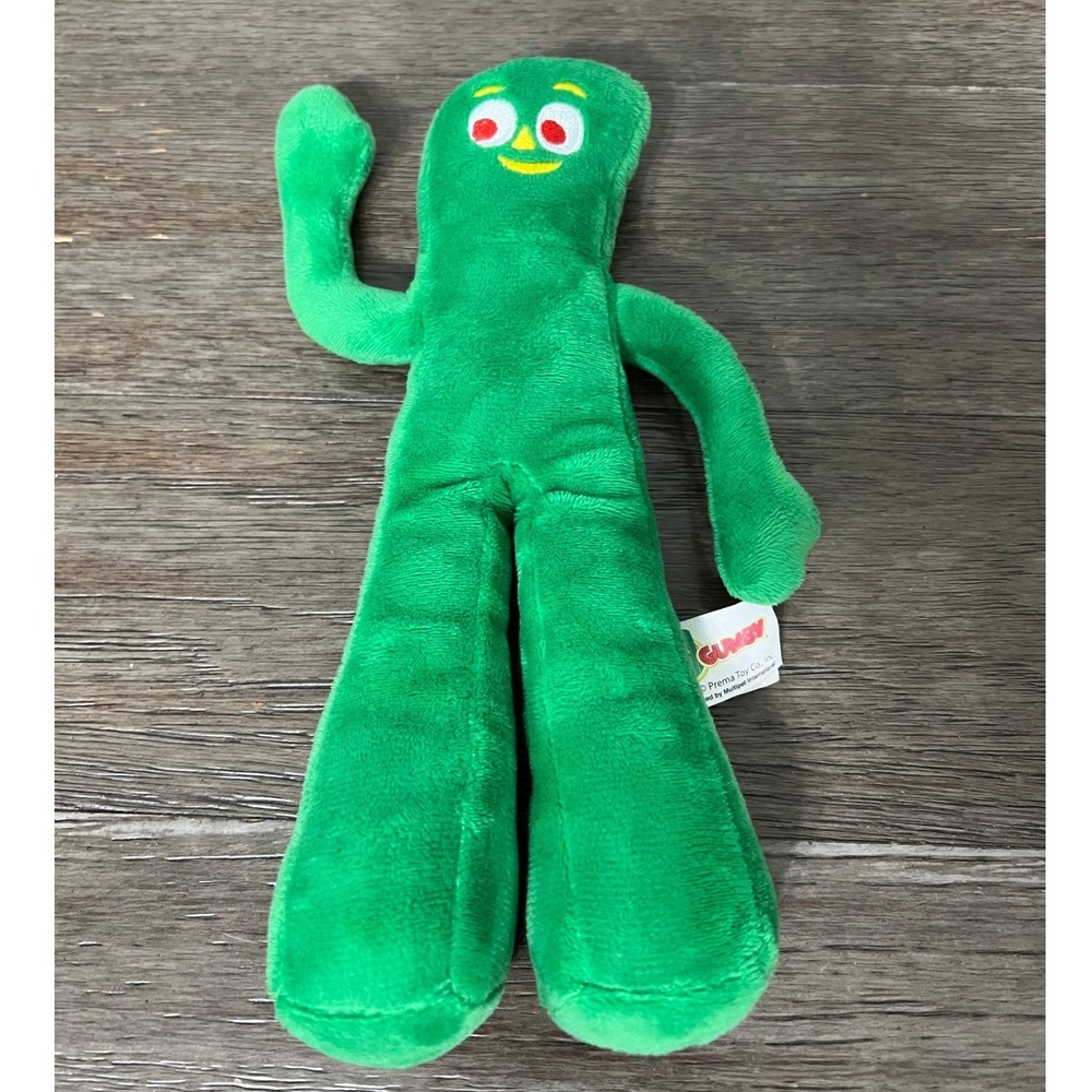 Gumby Plush Toy Prema Toy Co Green Bendable Poseable Retro Collectible 10"
